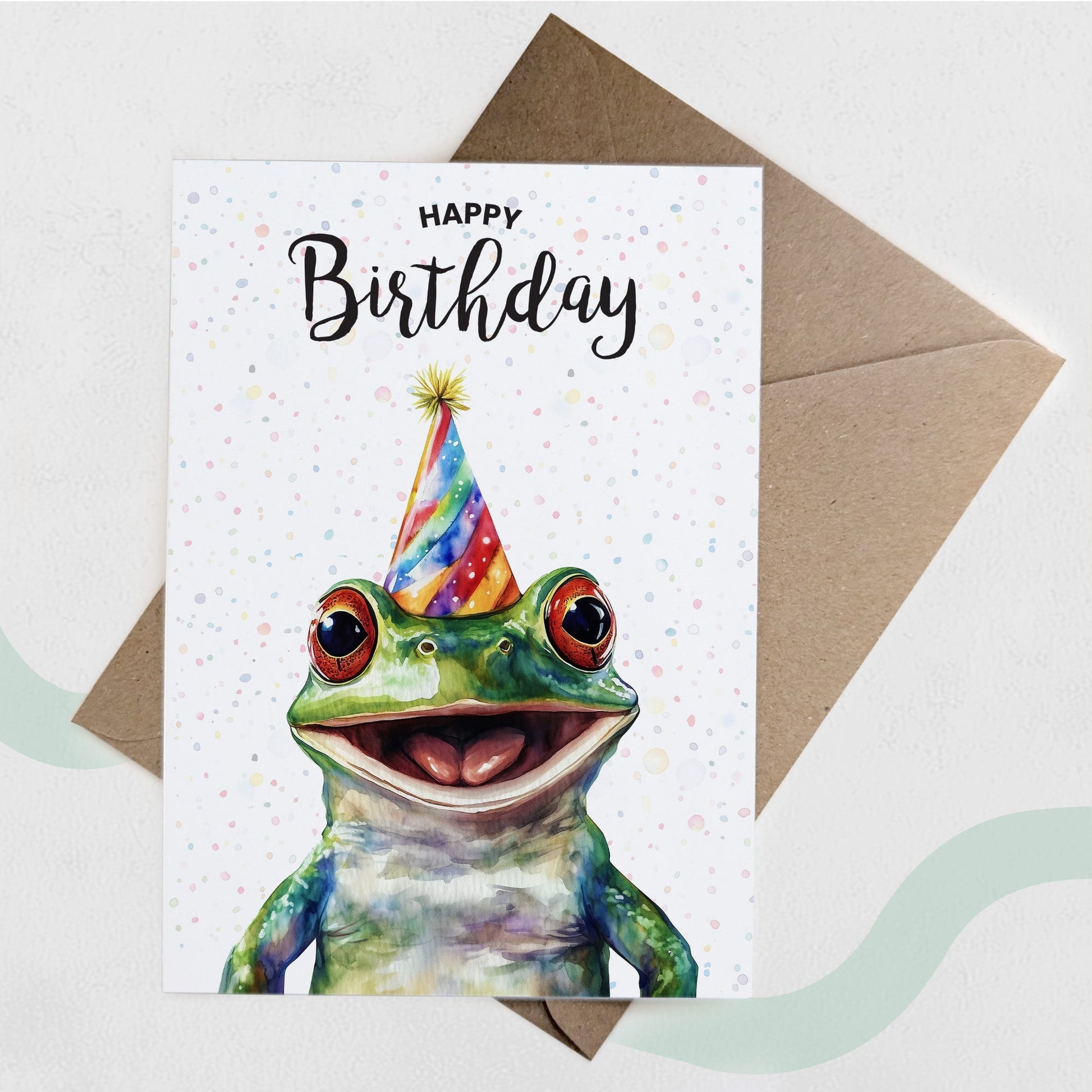 Birthday Card For Him or Her Of A Frog Illustration For Him or Her Birthday Gift