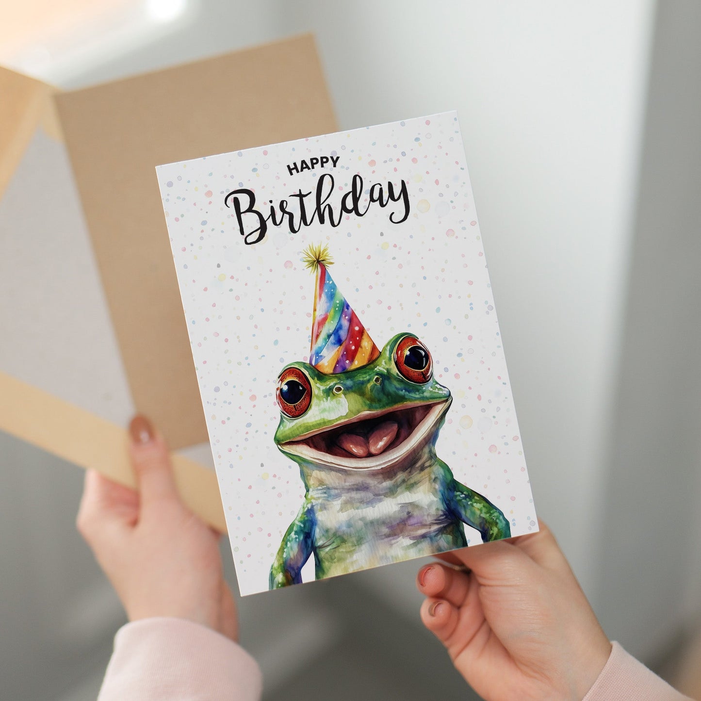 Birthday Card For Him or Her Of A Frog Illustration For Him or Her Birthday Gift