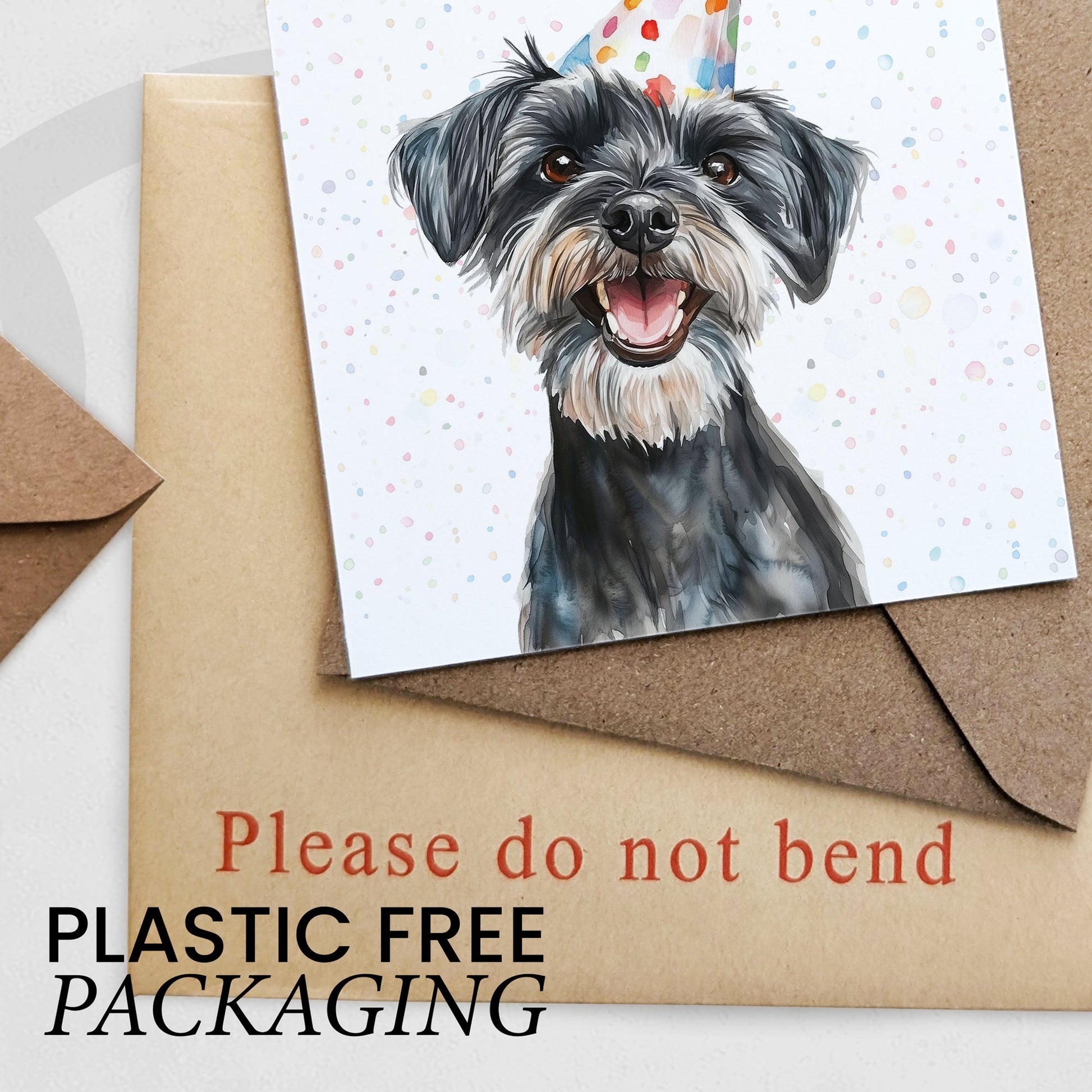 Birthday Card For Him or Her Of A Schnauzer Dog Illustration For Him or Her Birthday Gift