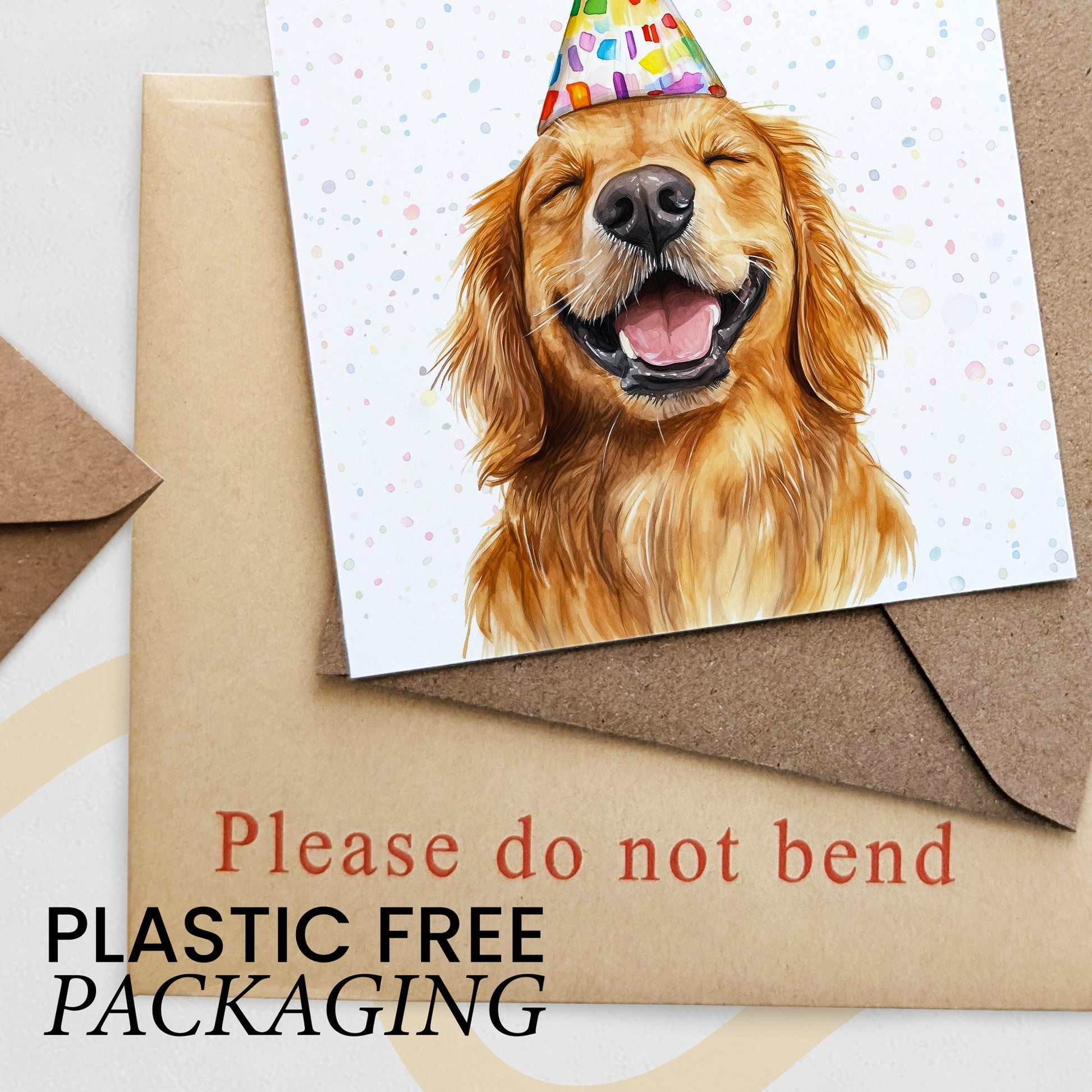 Birthday Card For Him or Her Of A Golden Retriever Dog Illustration For Him or Her Birthday Gift