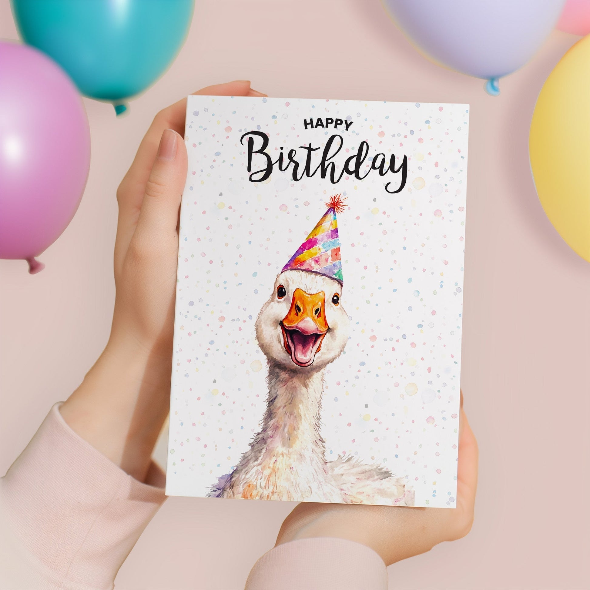 Birthday Card For Him or Her Of A Goose Illustration For Him or Her Birthday Gift