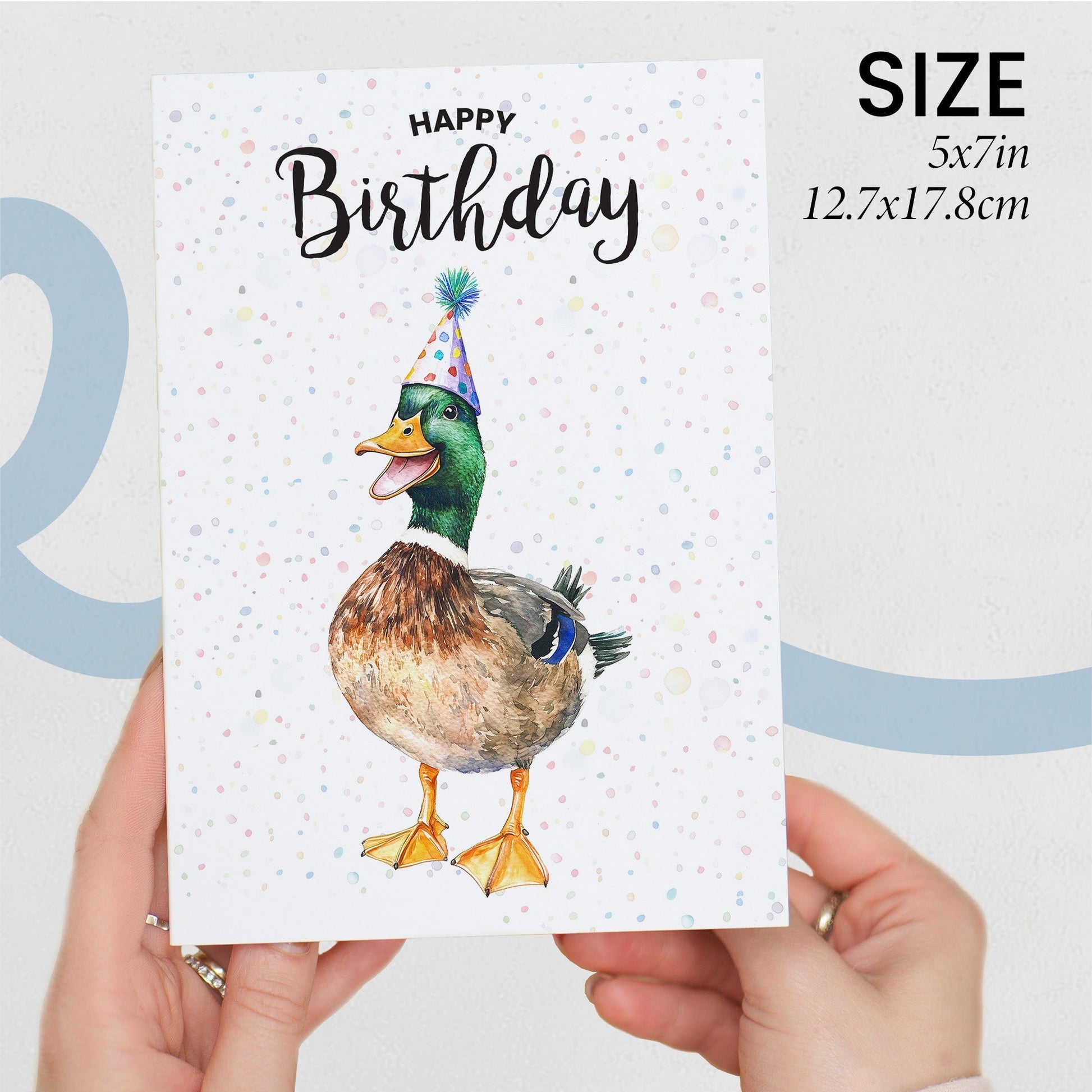 Birthday Card For Him or Her Of A Duck Illustration For Him or Her Birthday Gift