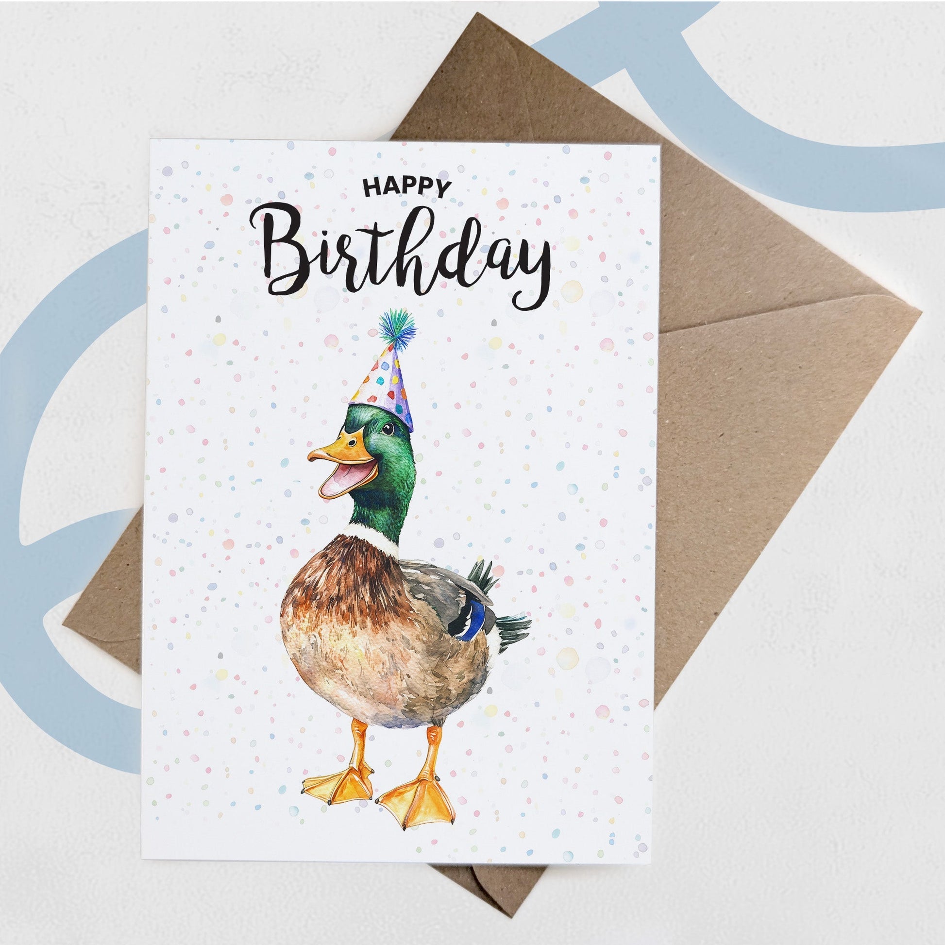 Birthday Card For Him or Her Of A Duck Illustration For Him or Her Birthday Gift