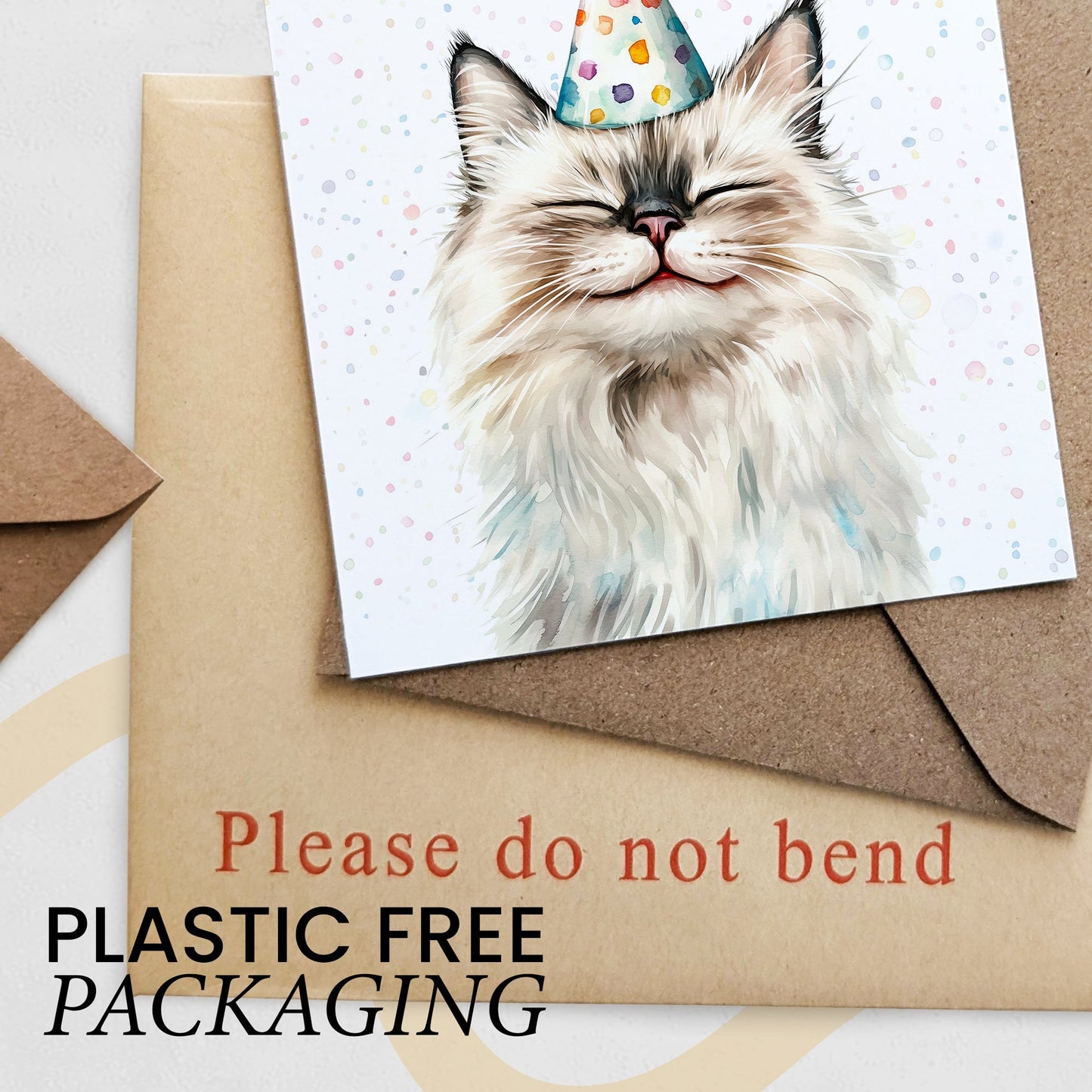 Birthday Card For Him or Her Of A Ragdoll Cat Illustration For Him or Her Birthday Gift