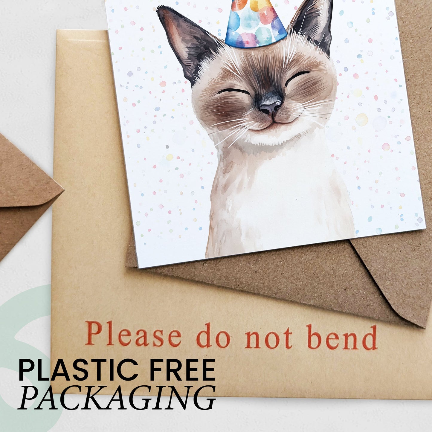 Birthday Card For Him or Her Of A Siamese Cat Illustration For Him or Her Birthday Gift
