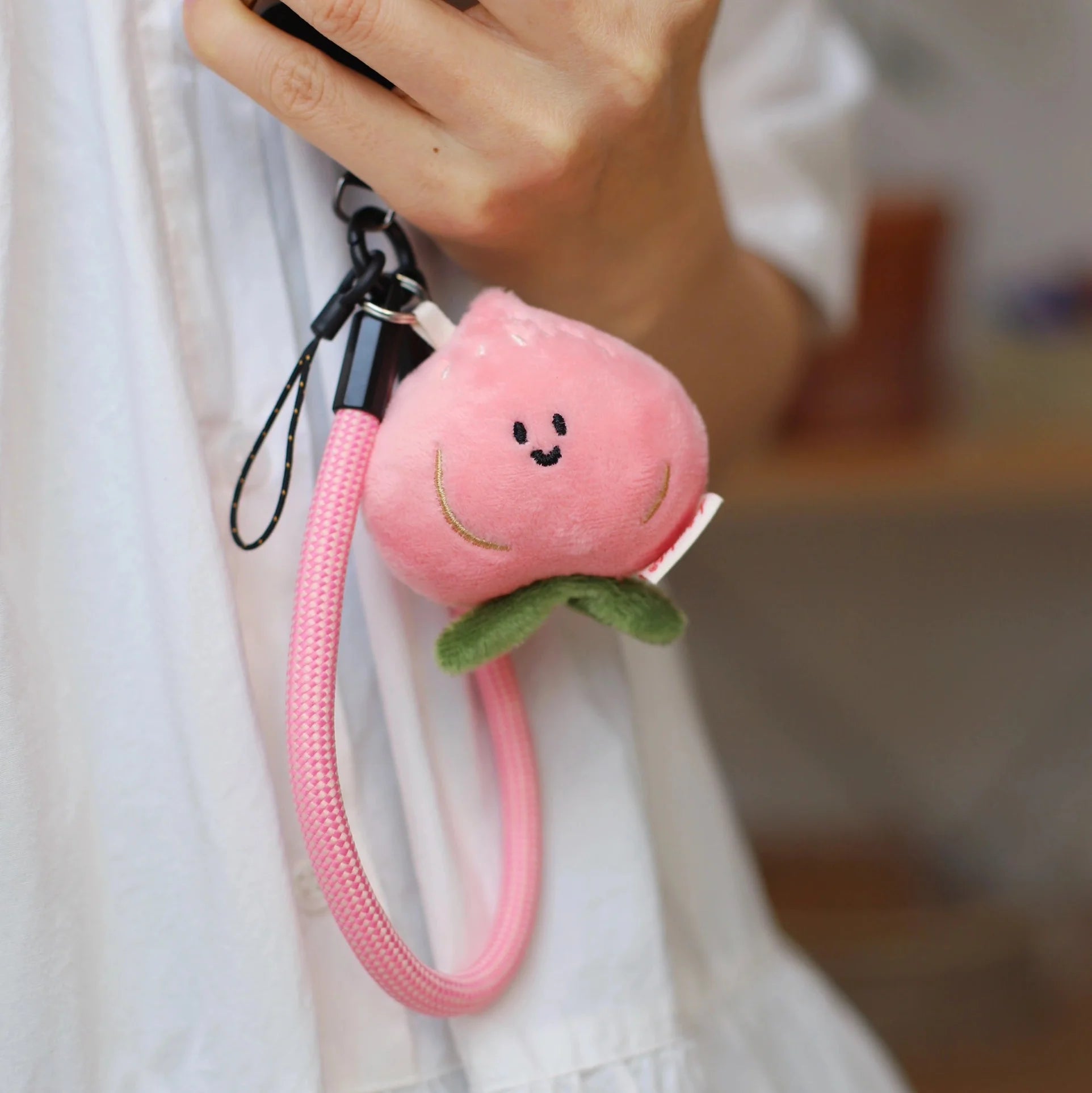 Daily White | Mini Peach Bag Charm