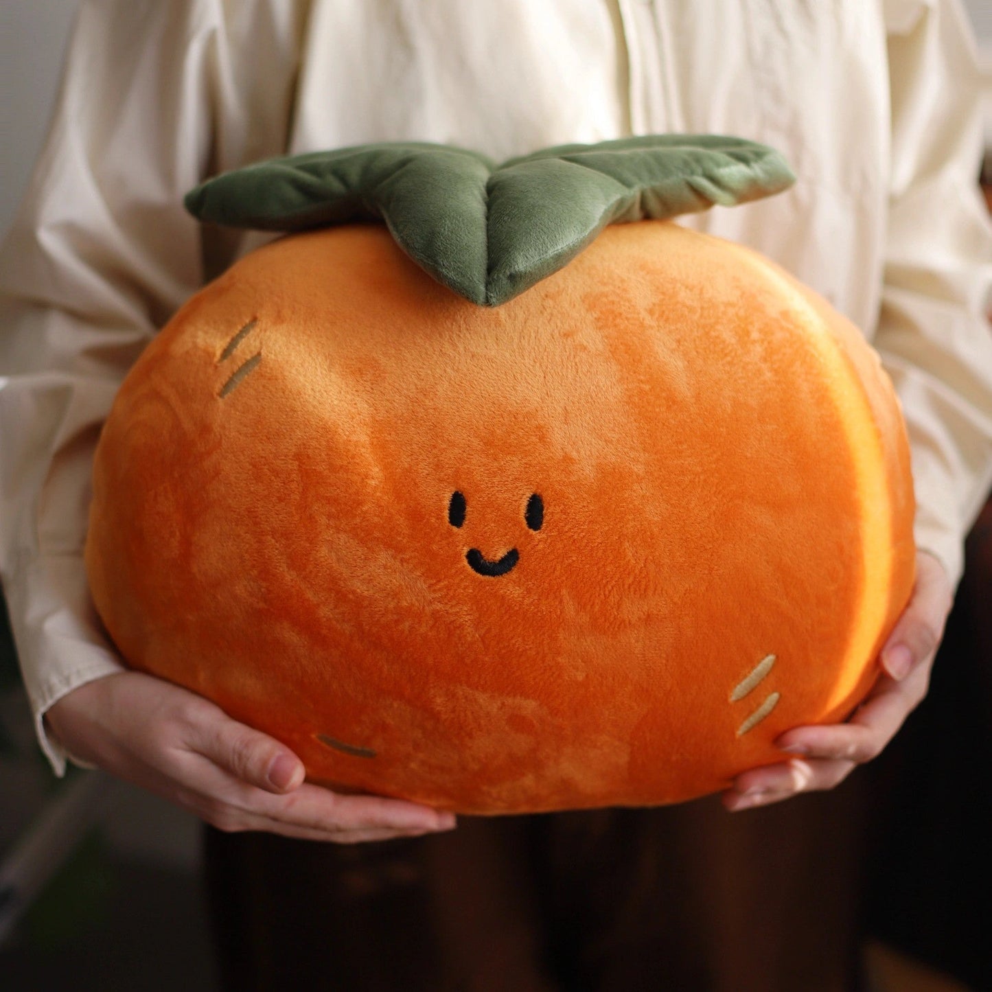 Daily White | Persimmon And Peanut Plush Pillow