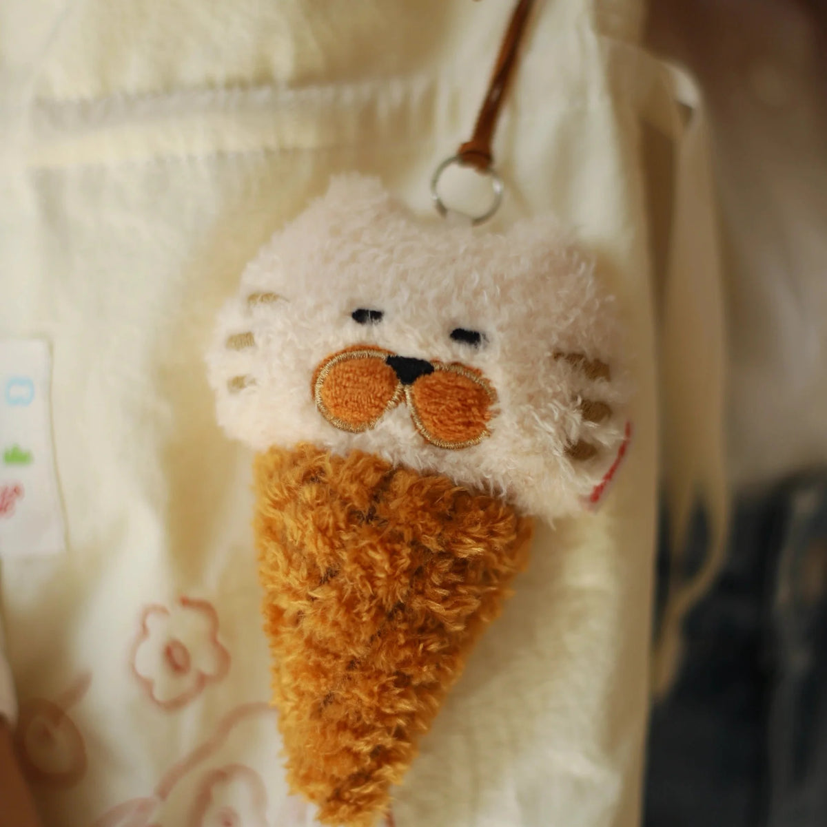 Daily White | George Kitty Ice Cream Cone Plush Charm