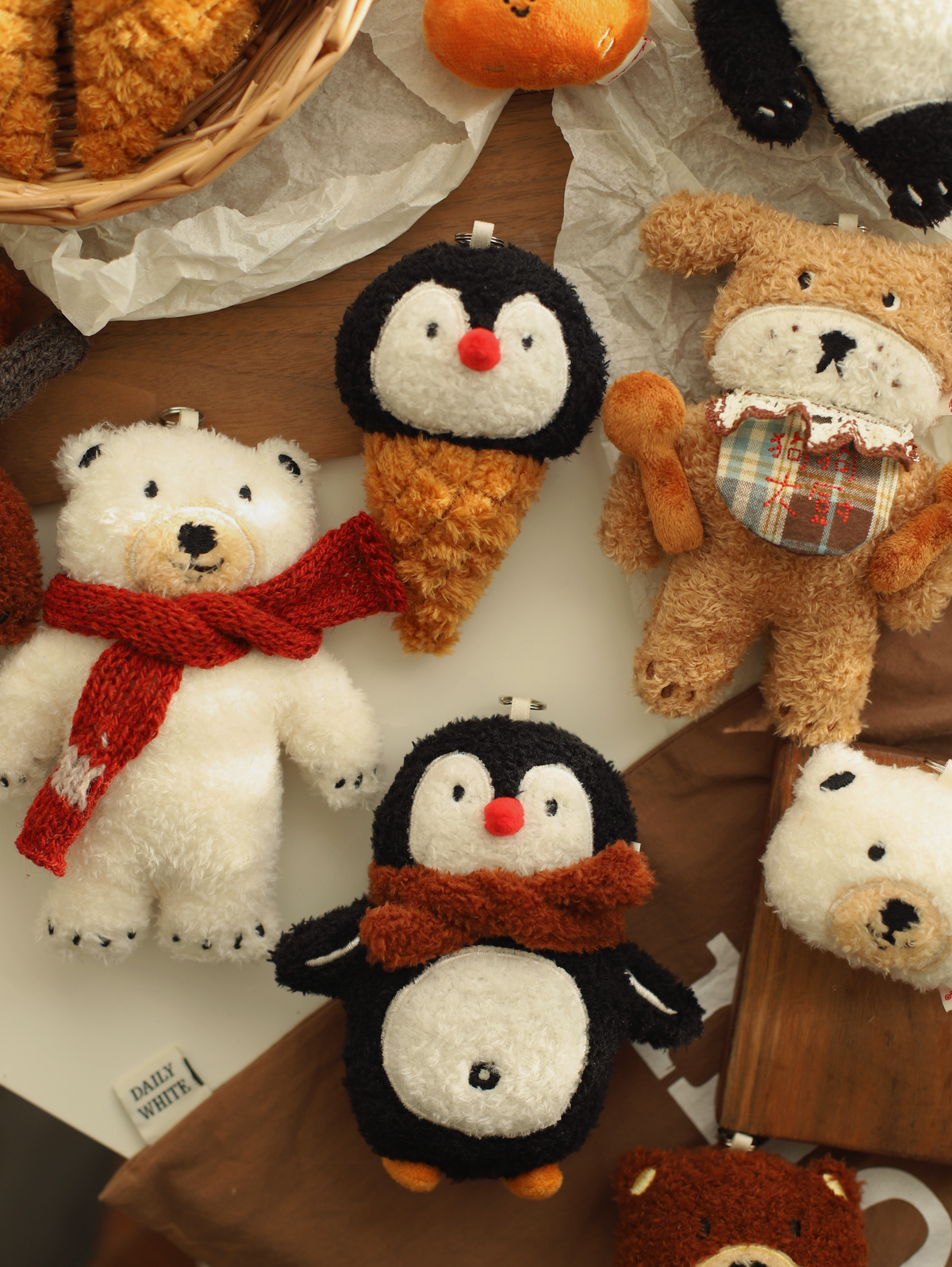Daily White | Brown Bear Ice Cream Cone Plush Charm