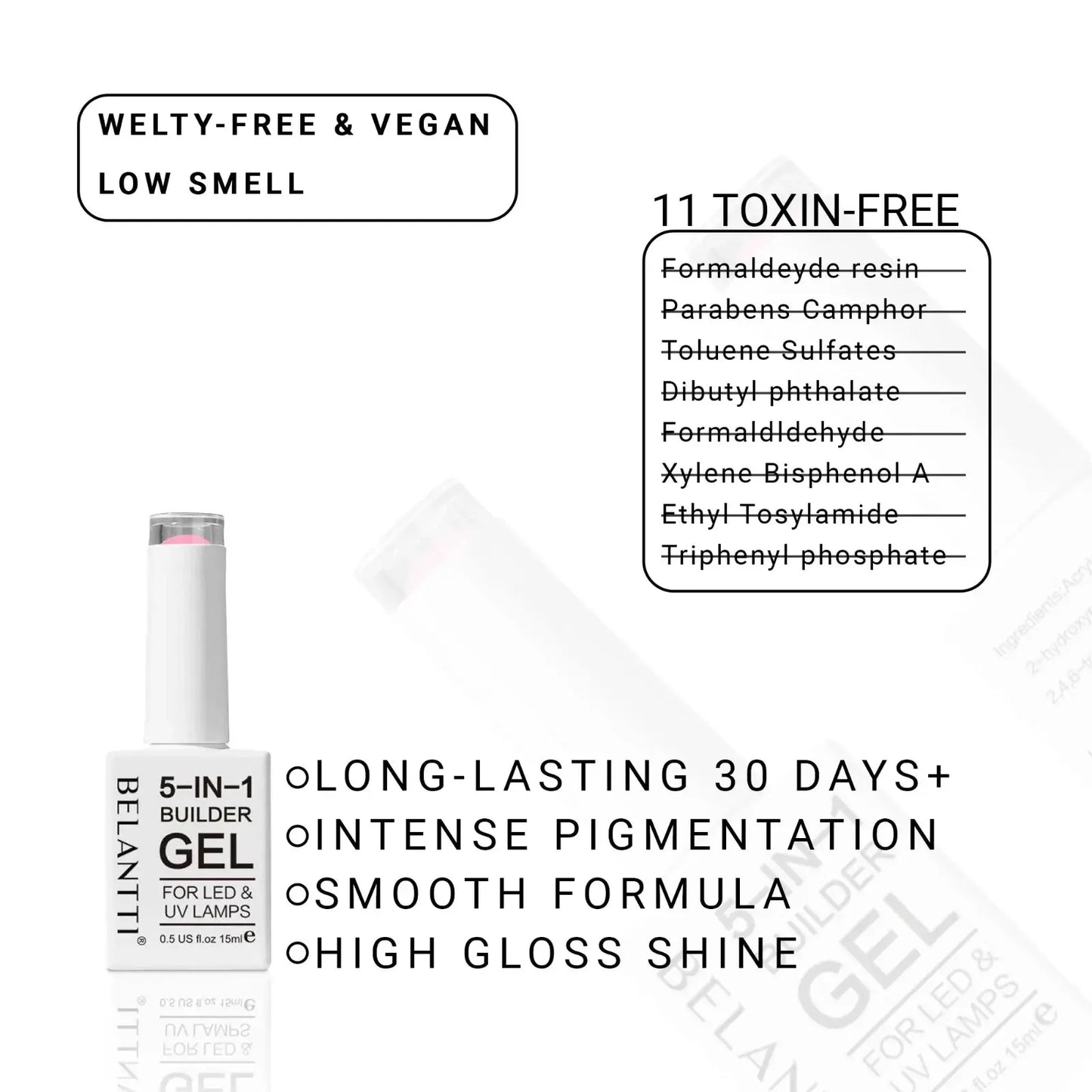 Belantti 5-in-1 Nail Builder Gel Polish UV LED (15ml)