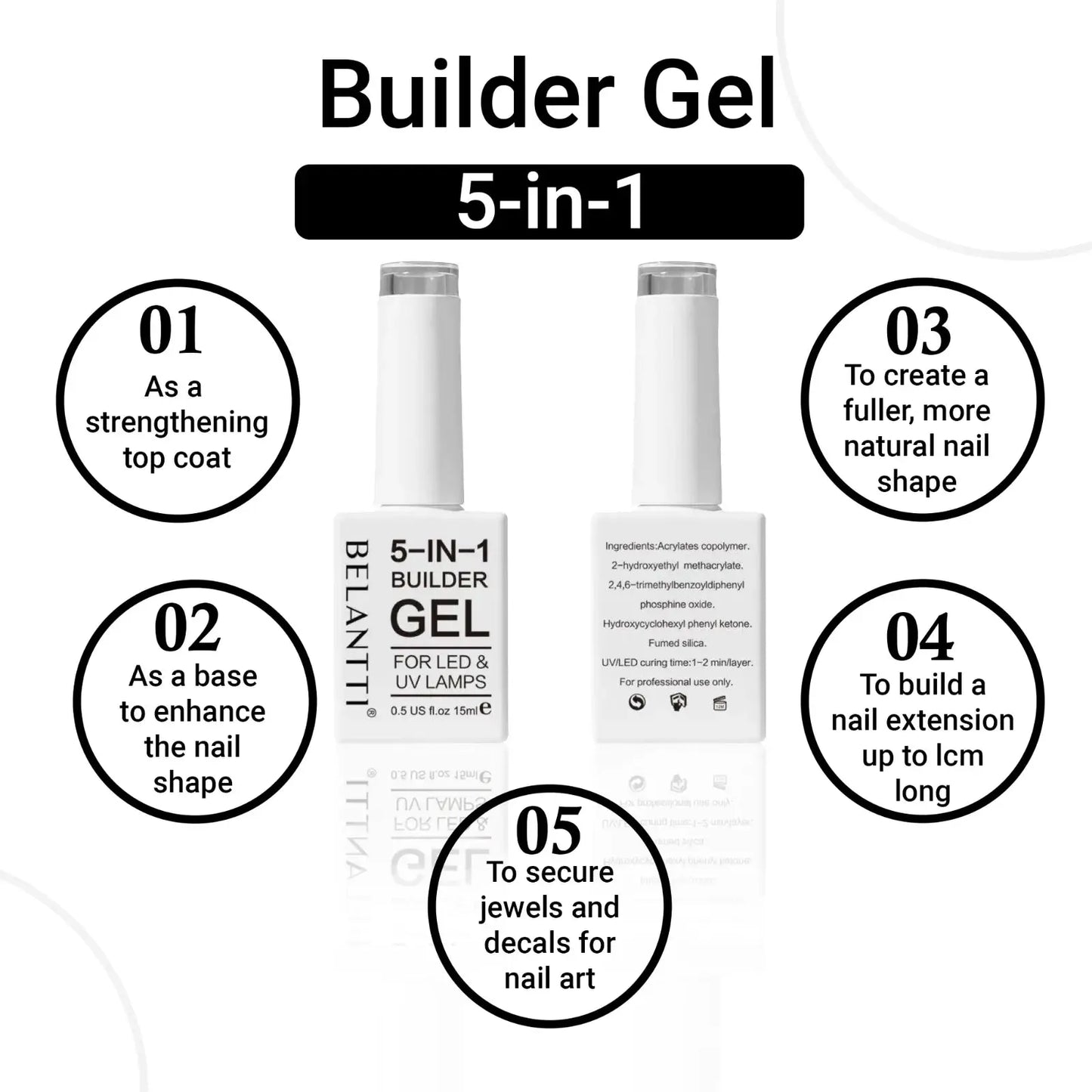 Belantti 5-in-1 Builder Gel Nail Extension Gel 15ml
