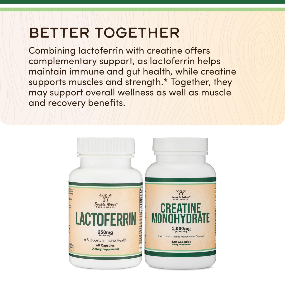 Lactoferrin 250mg – Bioferrin Lactoferrin (60 Caps) for Iron Support & Immune Health | Double Wood
