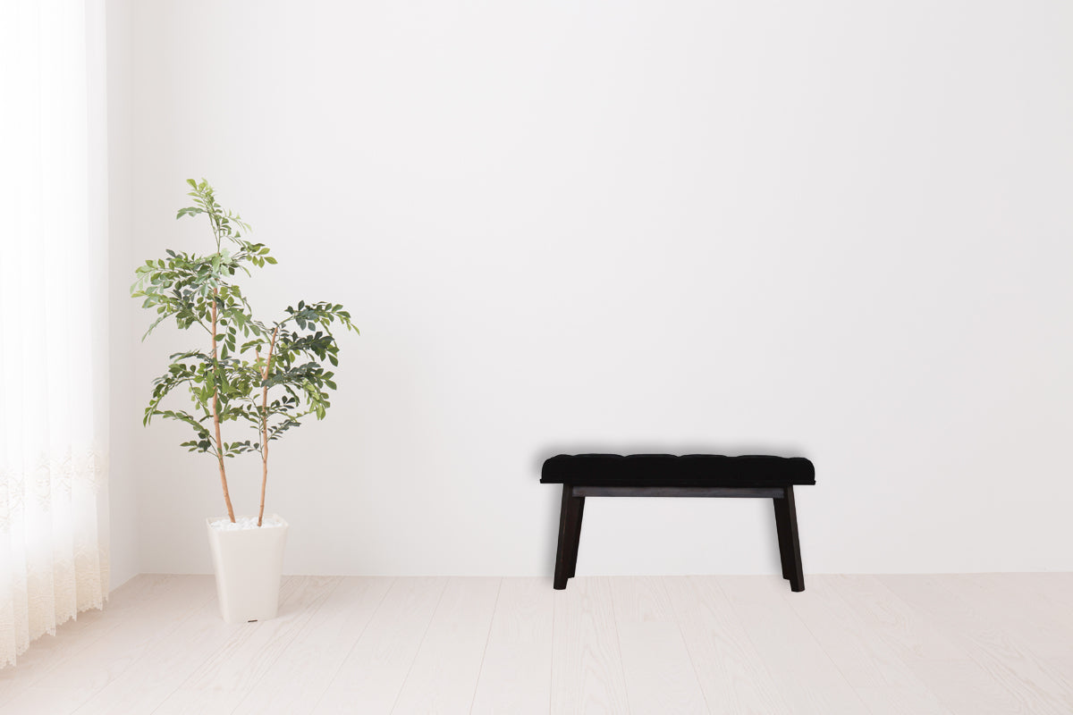 Black Velvet Hallway Bench