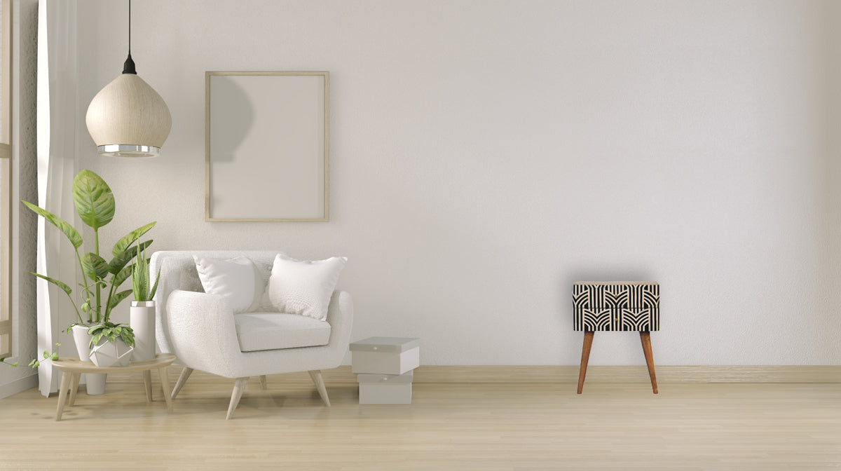 Edessa Bone Inlay Bedside Table