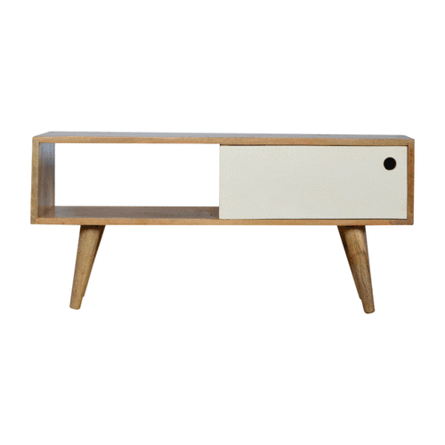 White Sliding TV Media Unit