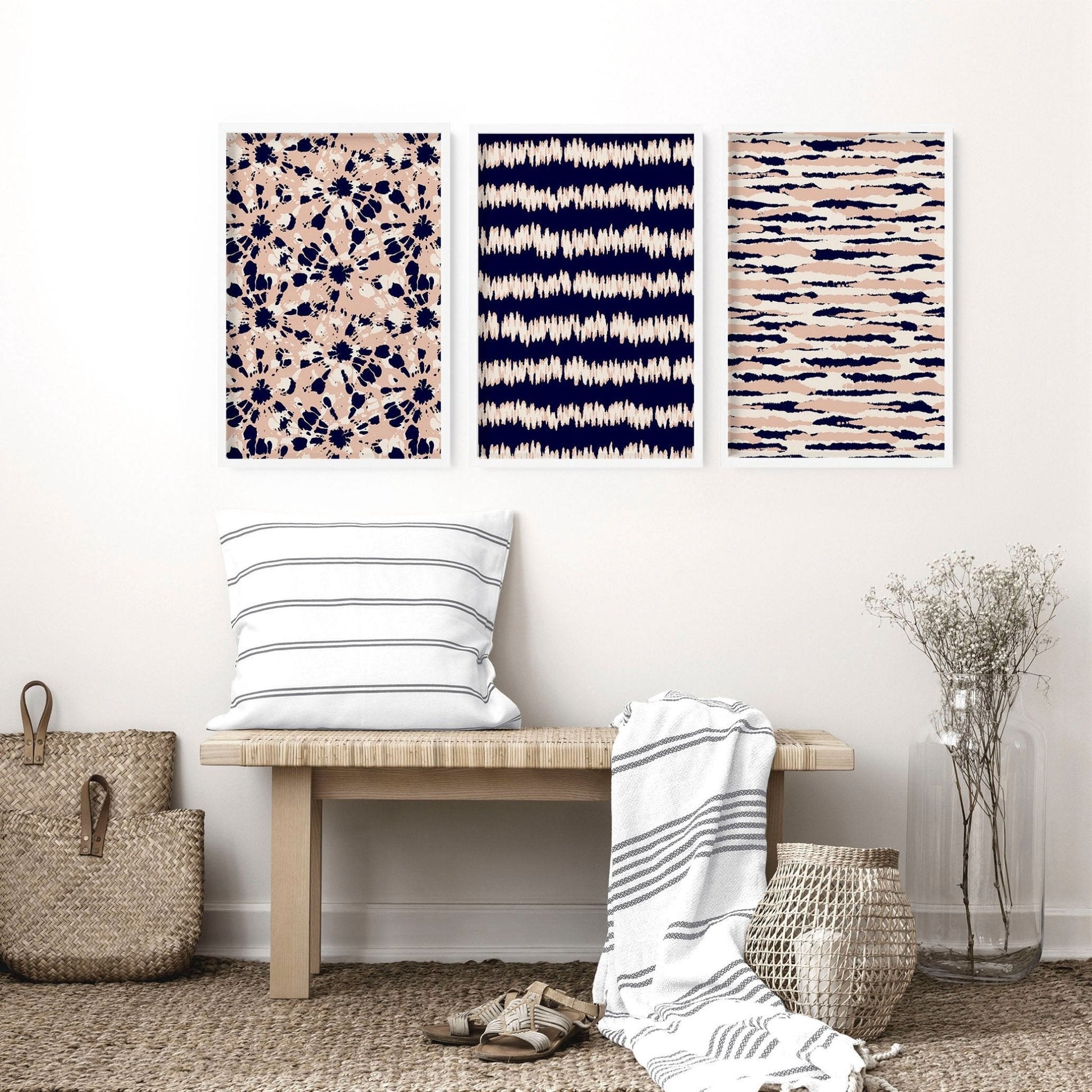 Coastal decor ideas | Set of 3 framed wall art prints