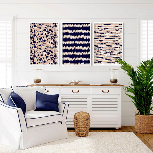Coastal decor ideas | Set of 3 framed wall art prints