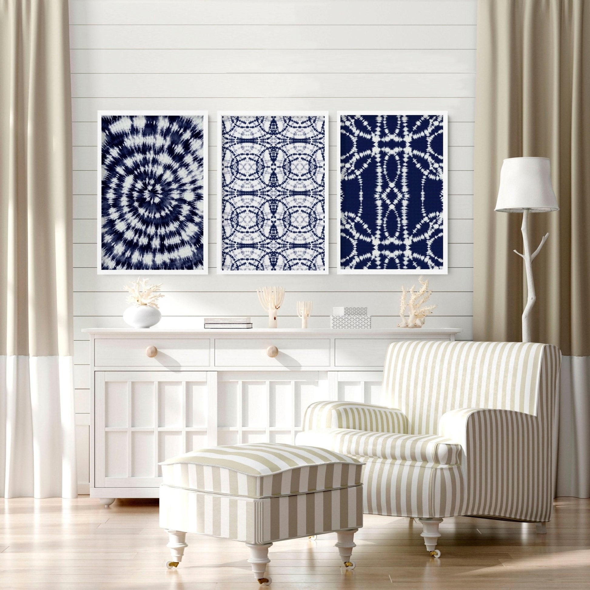 Beach hut decor | Set of 3 wall art prints