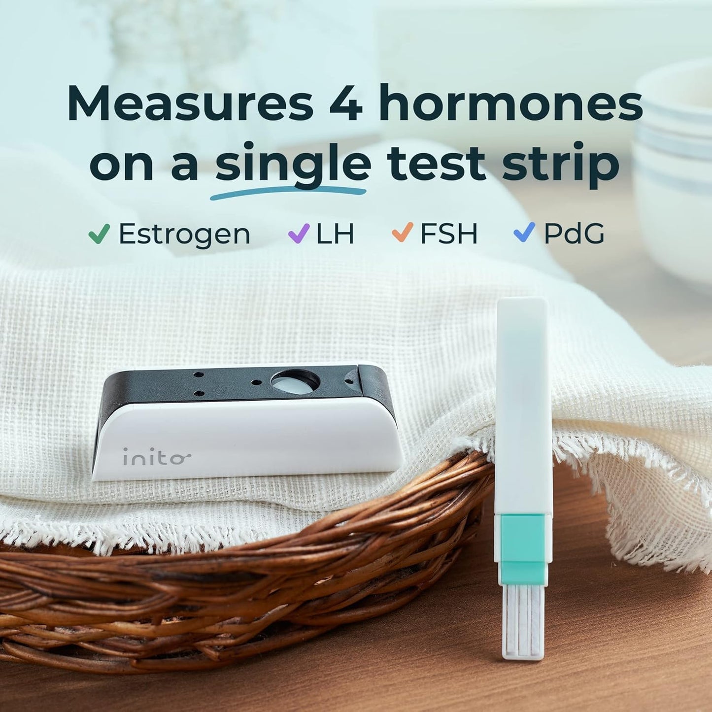 Inito Fertility Monitor & Hormone Tracker for Women - Track Ovulation & Hormones | 15 Strips + Free App | iPhone 17 Pro Compatible