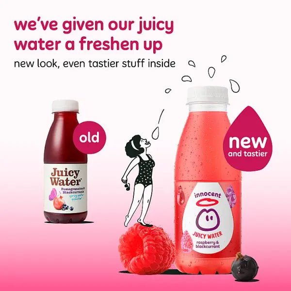 innocent Juicy Water Raspberry & Blackcurrant 420ml (Case of 12)