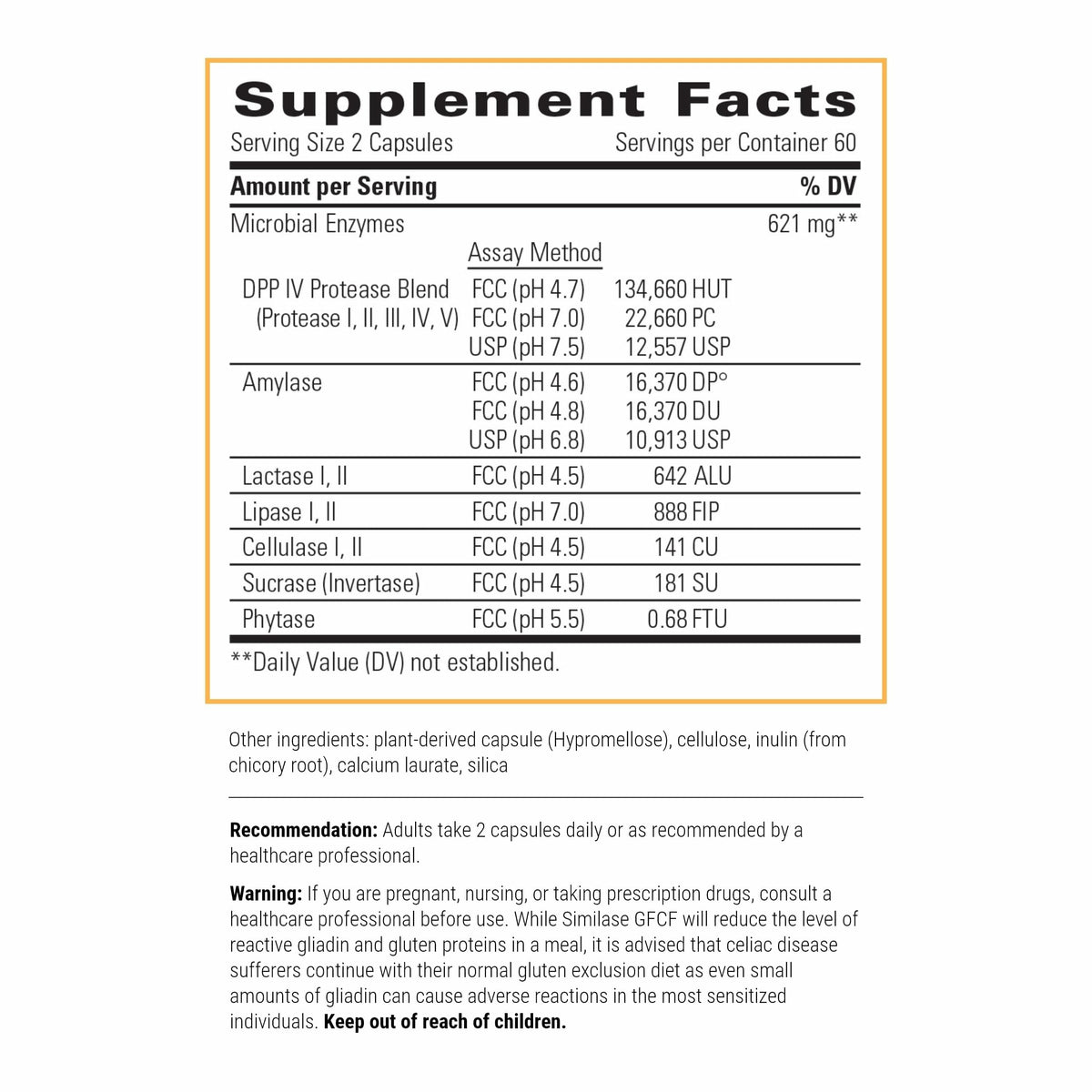 Similase GFCF – Digestive Enzymes for Gluten & Casein Digestion (Dairy-Free) | Integrative Therapeutics