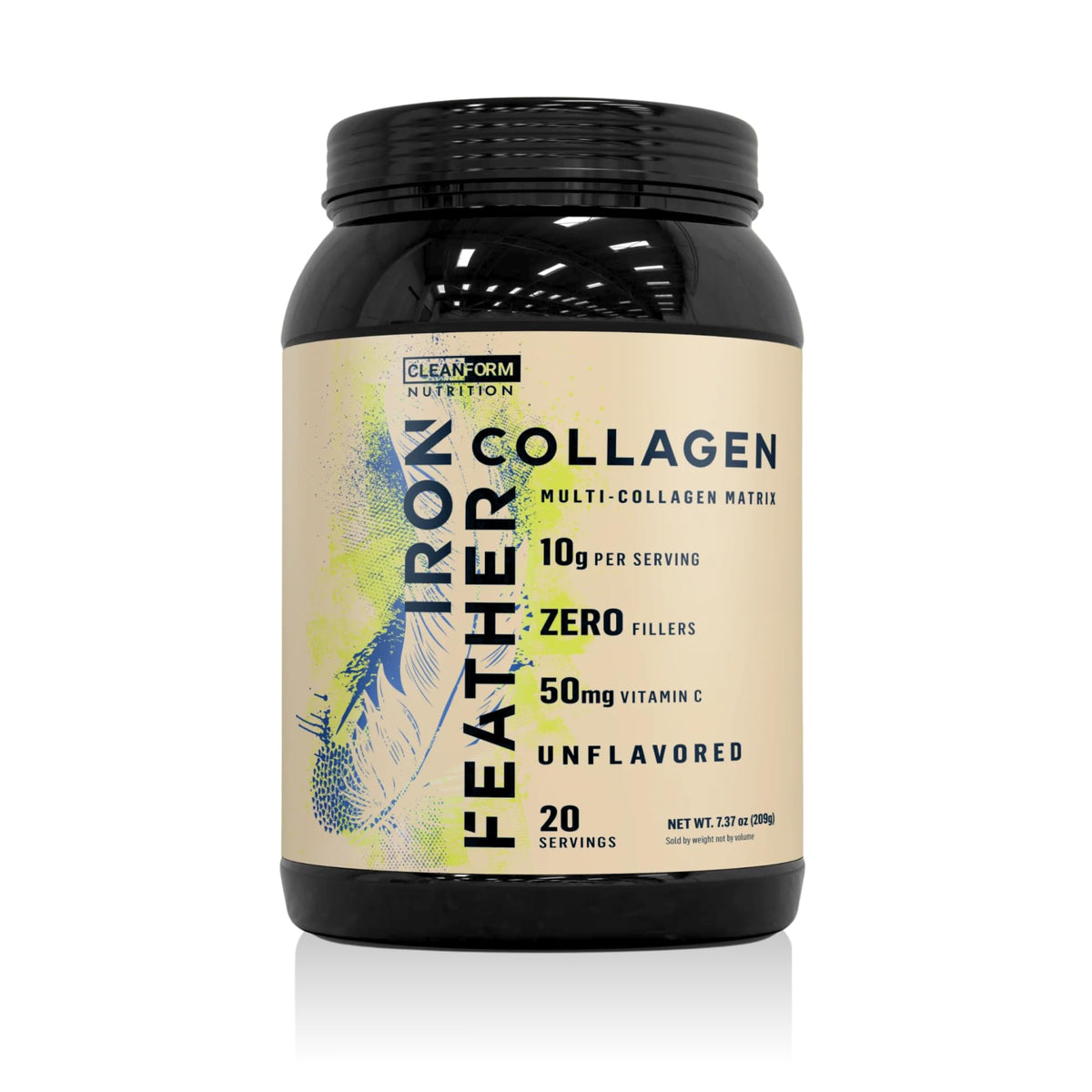 Iron Feather Collagen Powder - Unflavored | Multi-Collagen with Vitamin C | 10g Protein