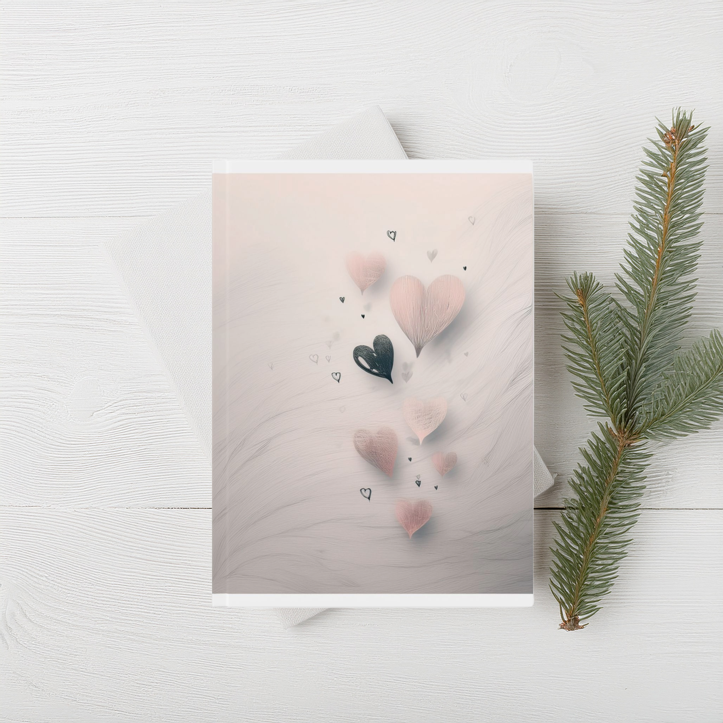 A5 Self-Care Journal With Hearts – Hardcover Notebook for Wellness, Reflection & Mindfulness