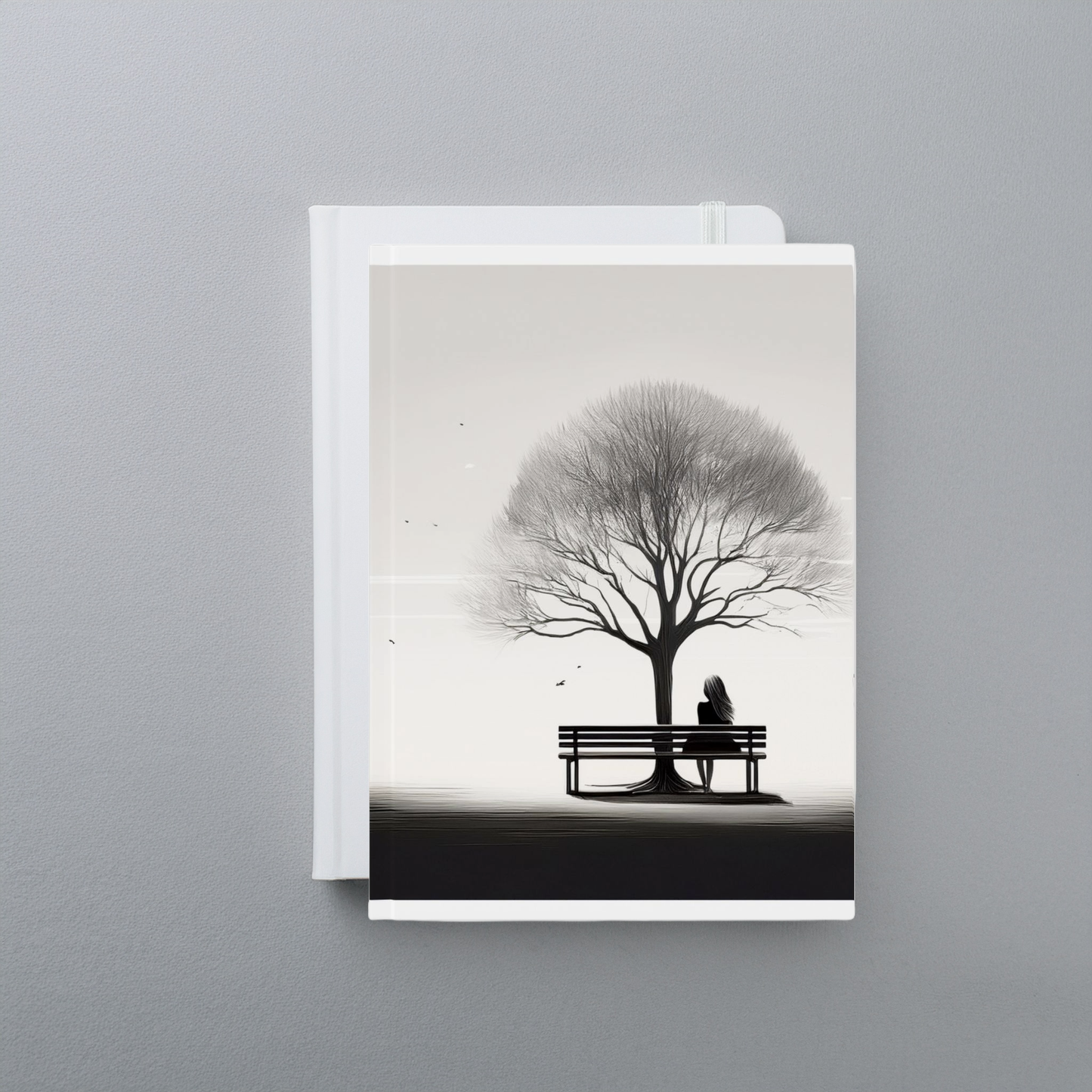 Aesthetic Hardcover Journal - Black And White Nature Design
