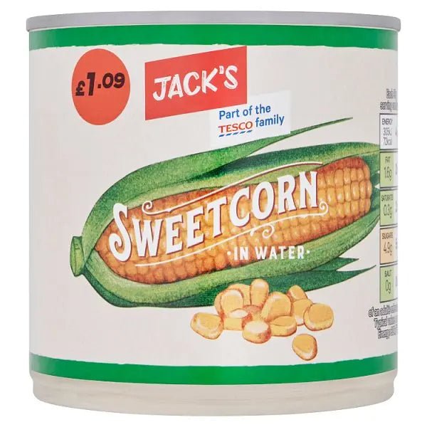 Jack's Sweetcorn in Water 340g (Case of 12)