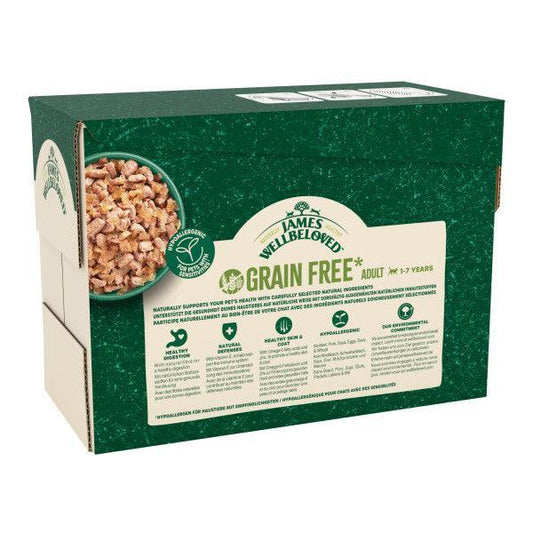 James Wellbeloved Adult Grain Free Salmon in Jelly Wet Cat Food Pouches 12 x 85g