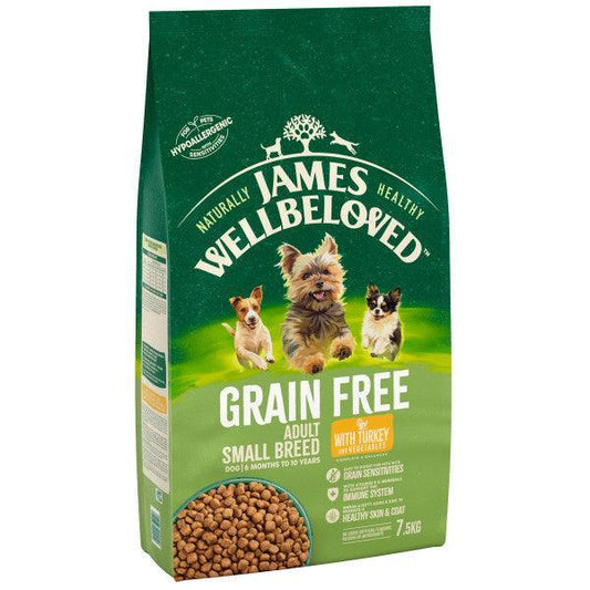 James Wellbeloved Adult Small Breed Grain Free Turkey & Vegetable Dry Dog Food 1.5kg