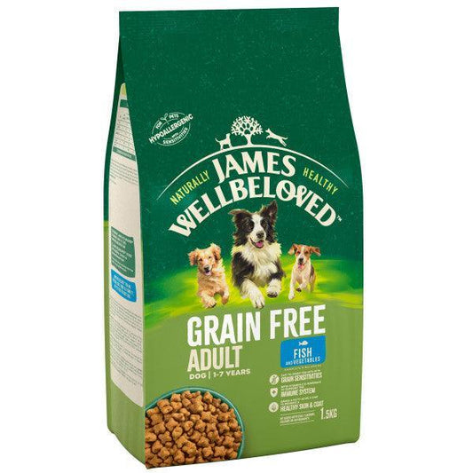 James Wellbeloved Adult Grain Free Fish & Vegetable Dry Dog Food 1.5kg