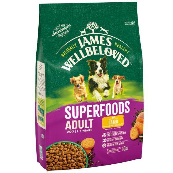 James Wellbeloved Adult Superfoods Lamb Dry Dog Food 10kg