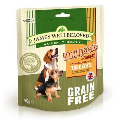 James Wellbeloved MiniJacks Grain Free Turkey & Vegetable Dog Treats 90g