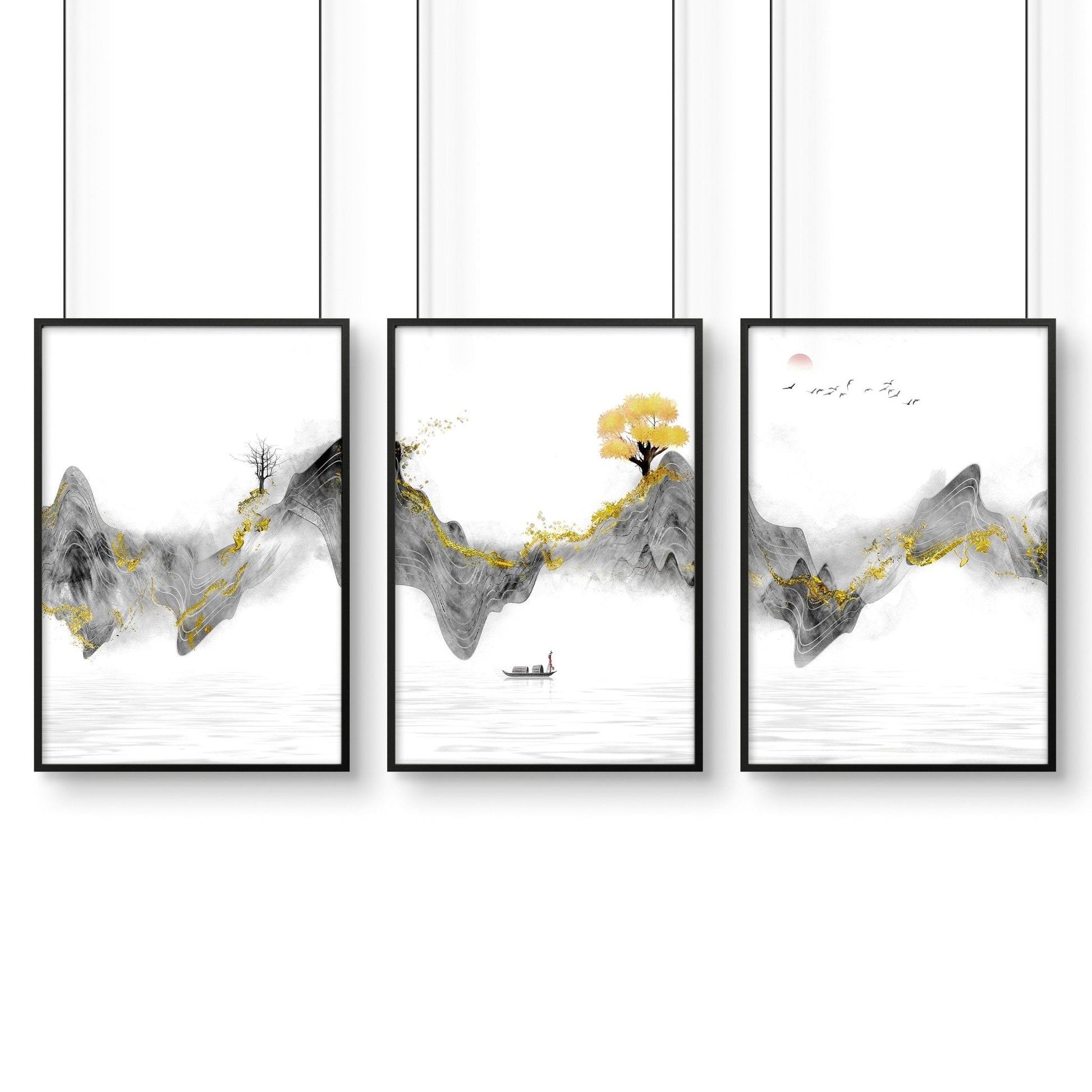 Japanese art prints | set of 3 framed wall art