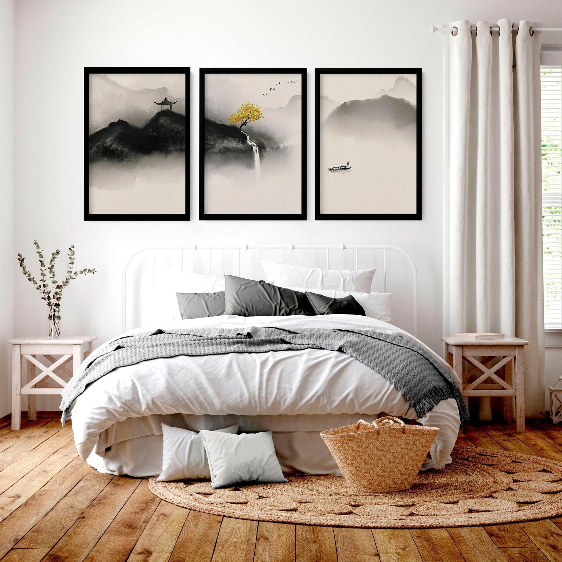 Japandi Art | set of 3 Bedroom wall art