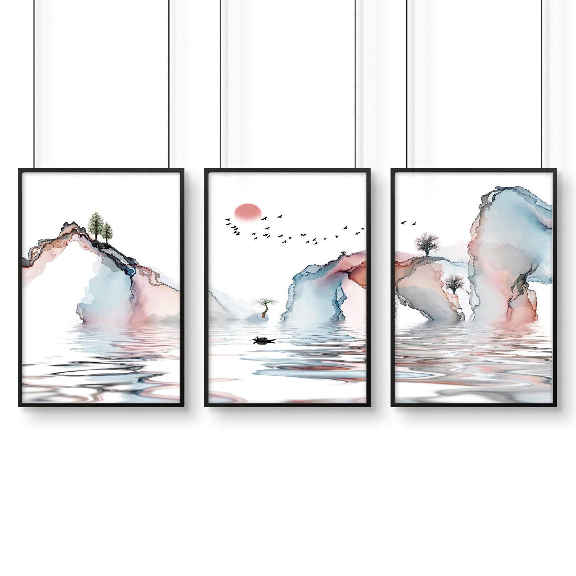 Japan print | set of 3 framed wall art prints