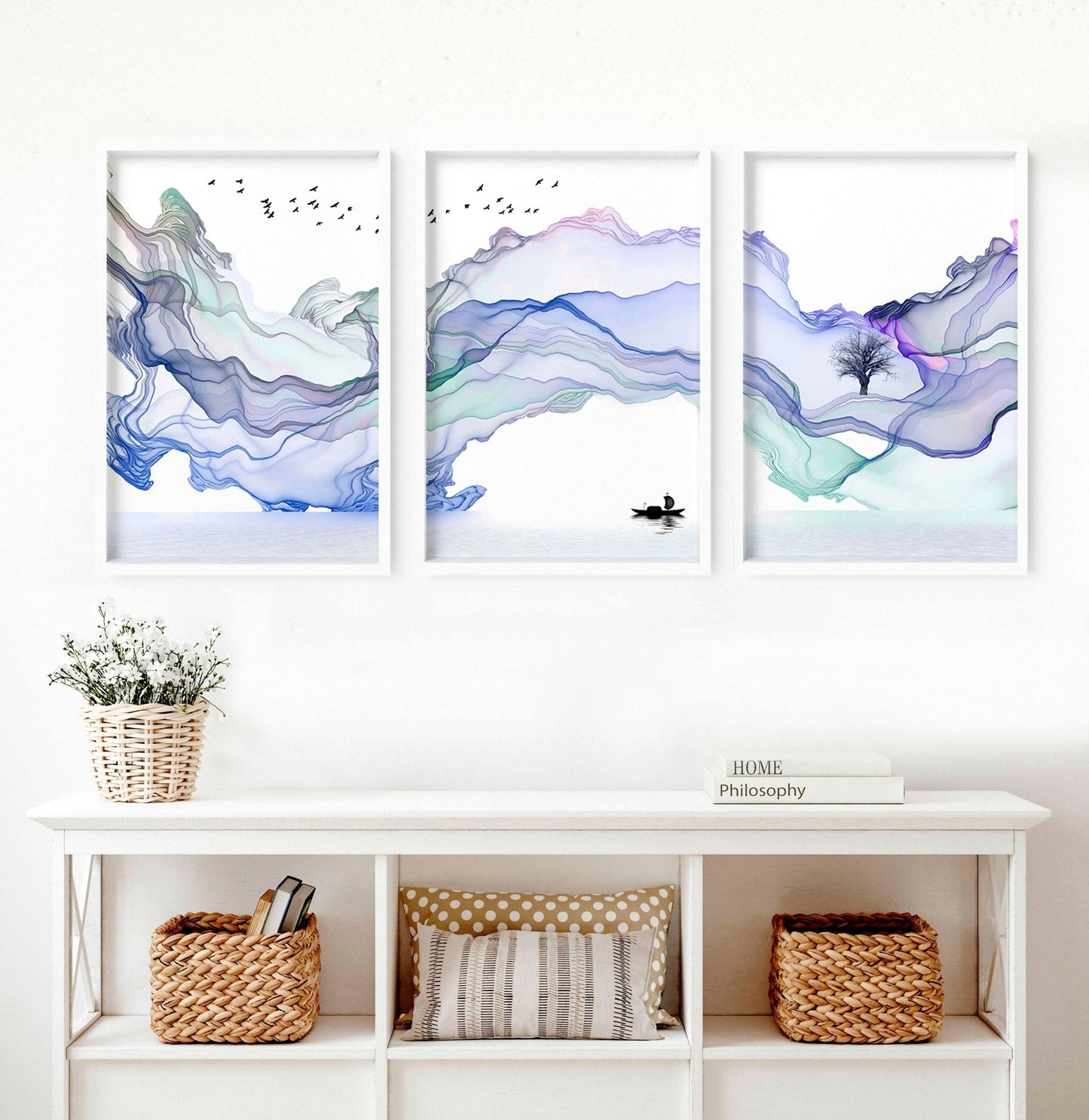 Living room framed prints | set of 3 Japandi wall art