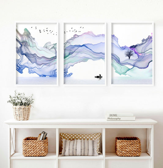 Living room framed prints | set of 3 Japandi wall art