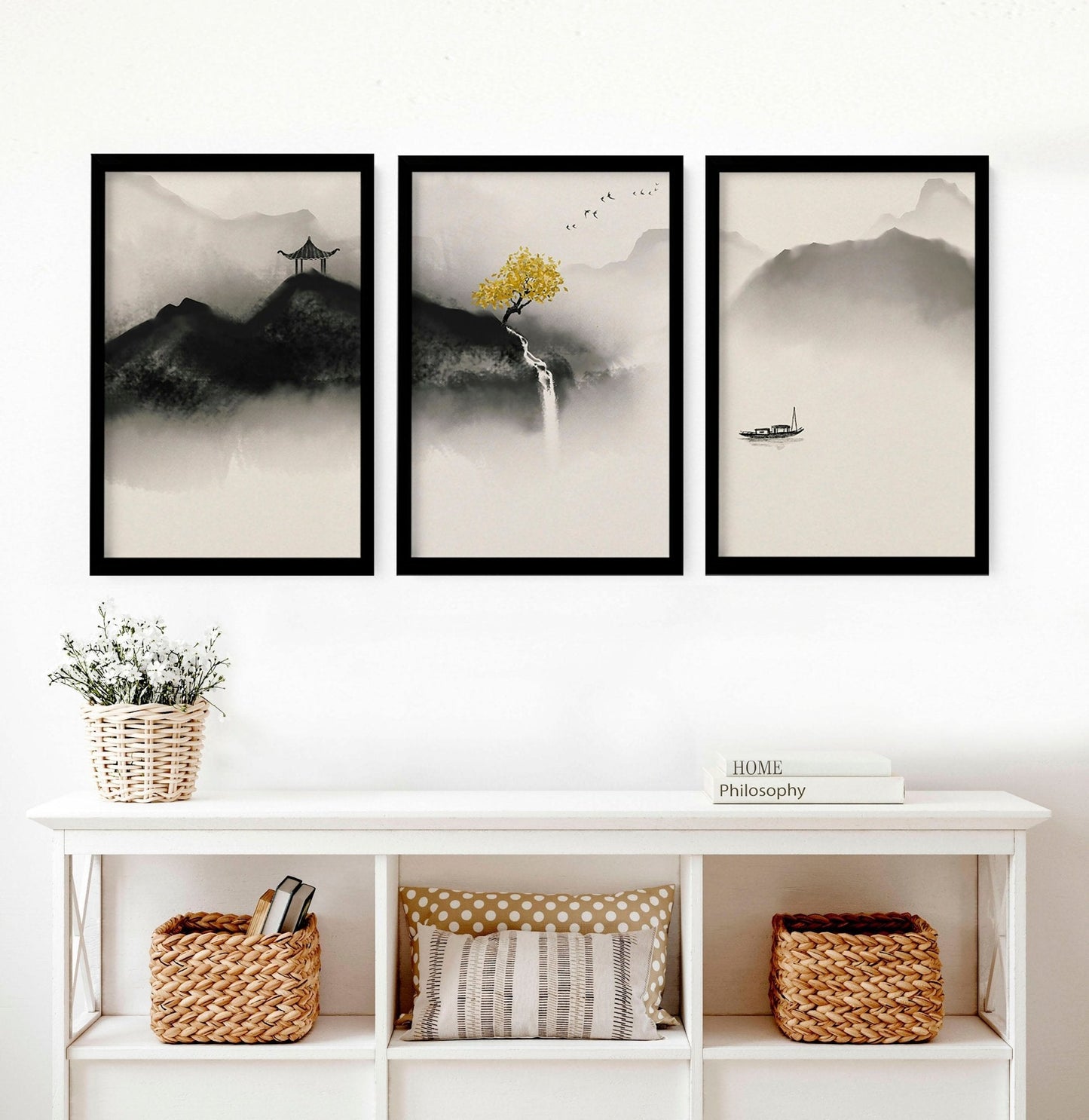 Japanese wall hanging | set of 3 wall art prints