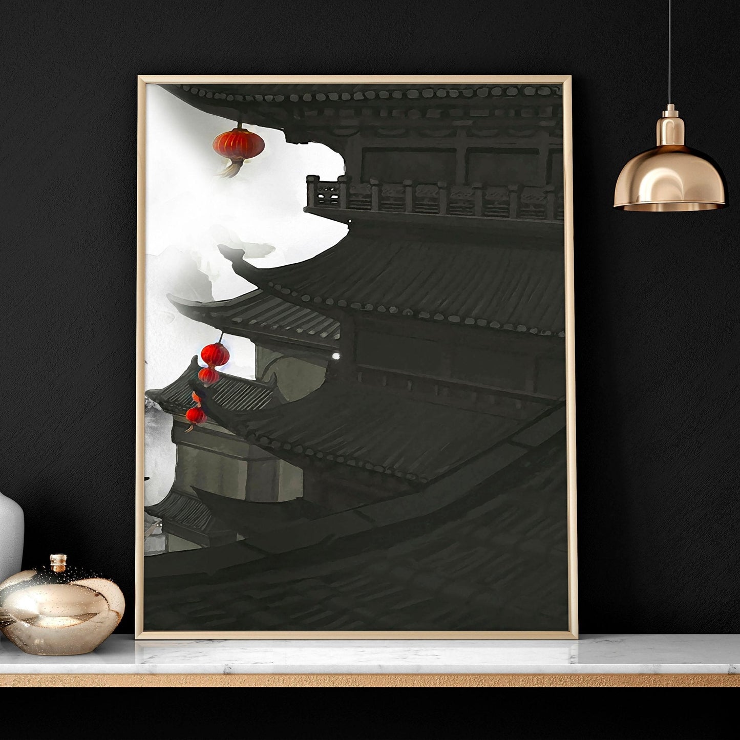 Dragon wall art | set of 3 prints for home office decor