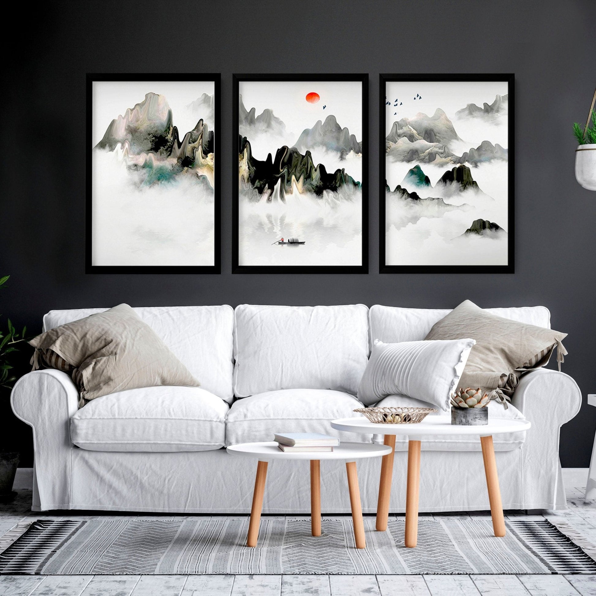 Japanese room decor | set of 3 wall art prints