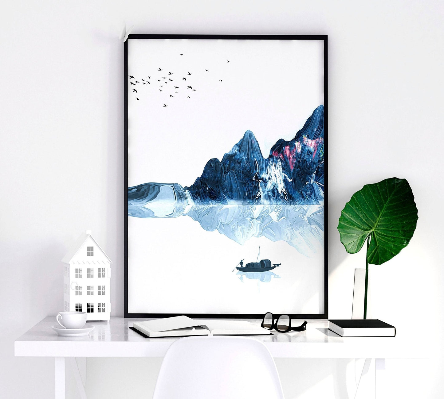 Framed wall art for living room | set of 3 Japanese wall art prints