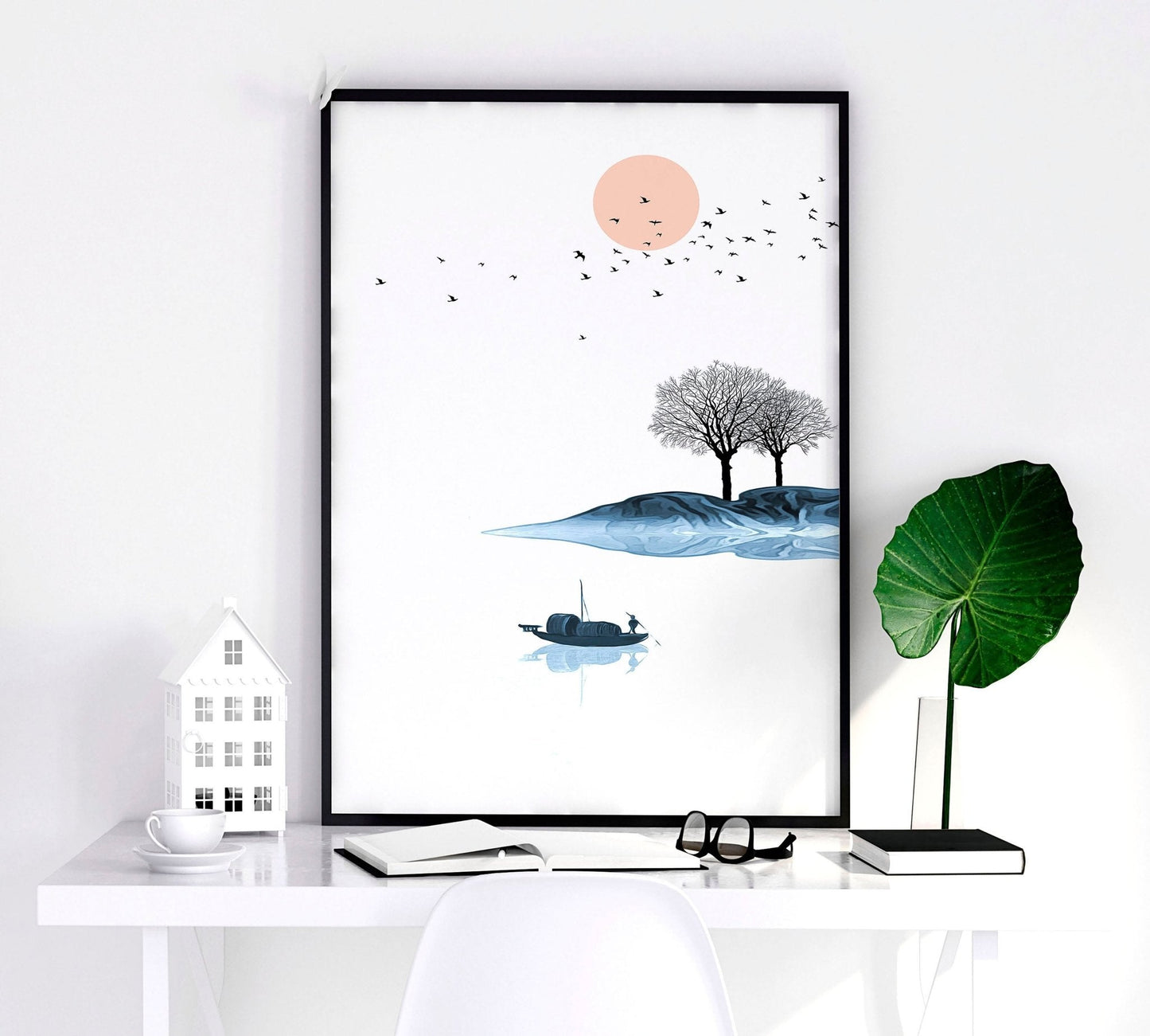 Framed wall art for living room | set of 3 Japanese wall art prints