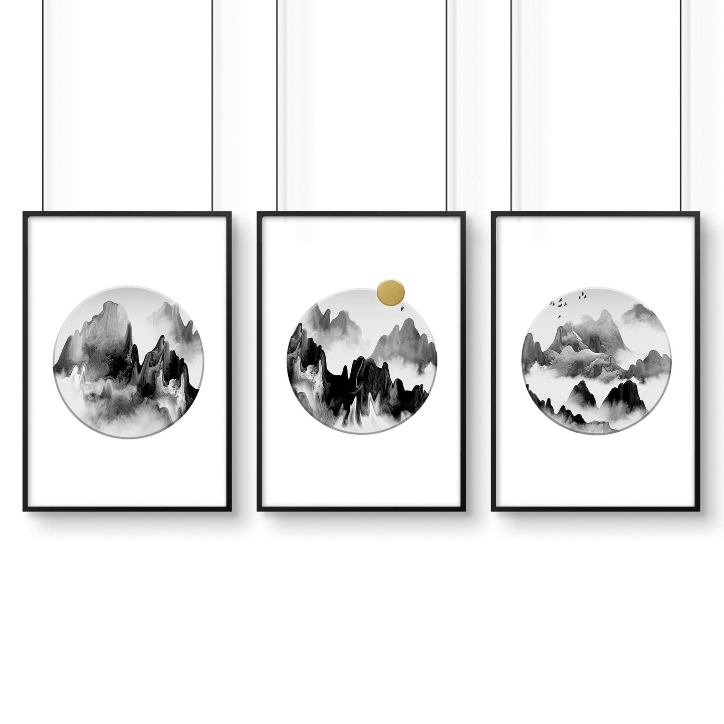 Japanese home decor | set of 3 wall art for bedroom