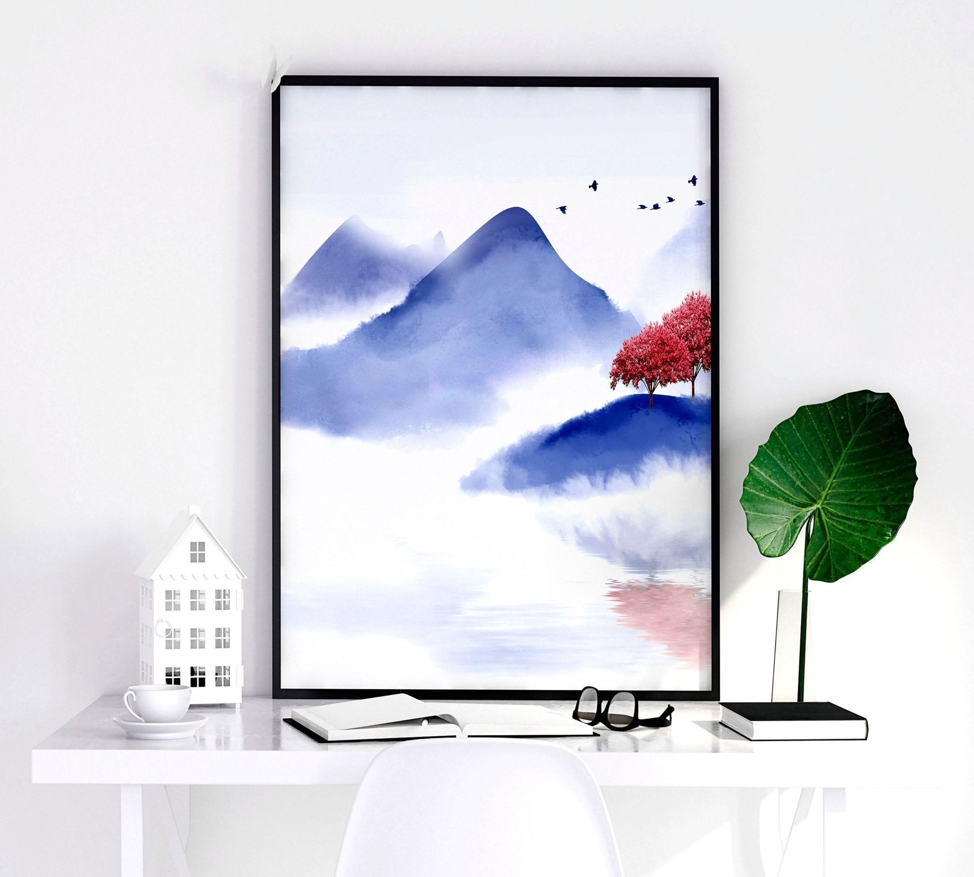 Wall pictures for living room | set of 3 Japanese wall art