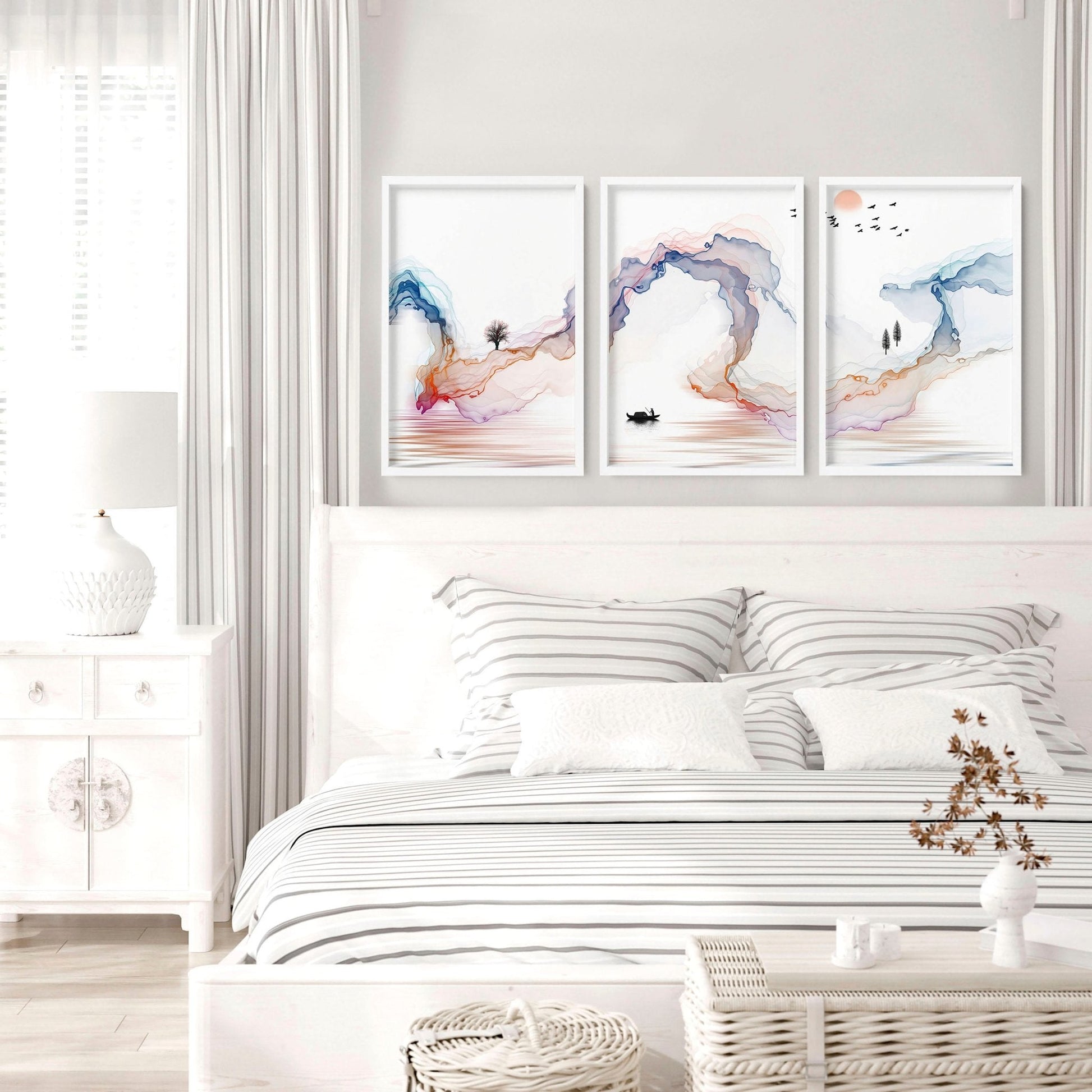 Japan gallery wall art | set of 3 wall art for bedrooms