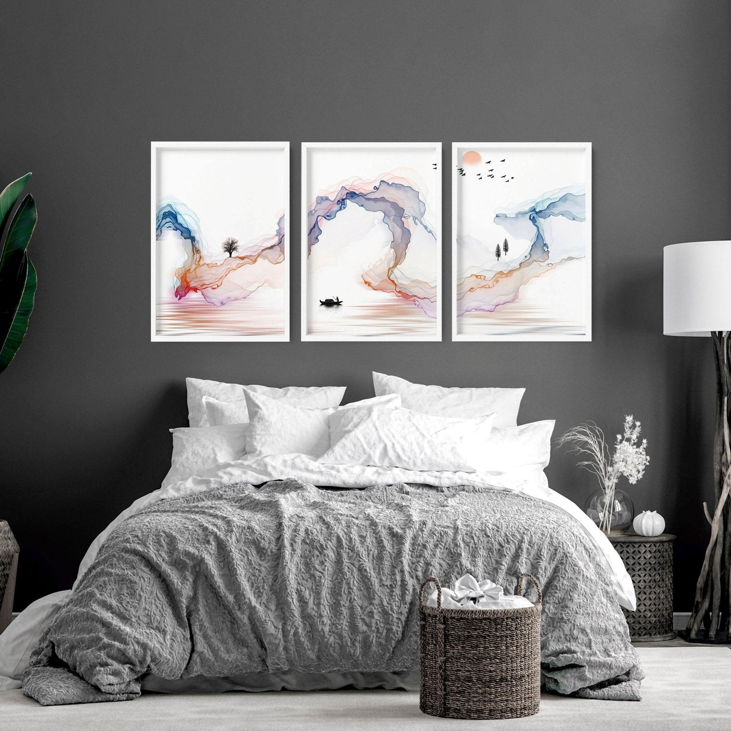 Japan gallery wall art | set of 3 wall art for bedrooms