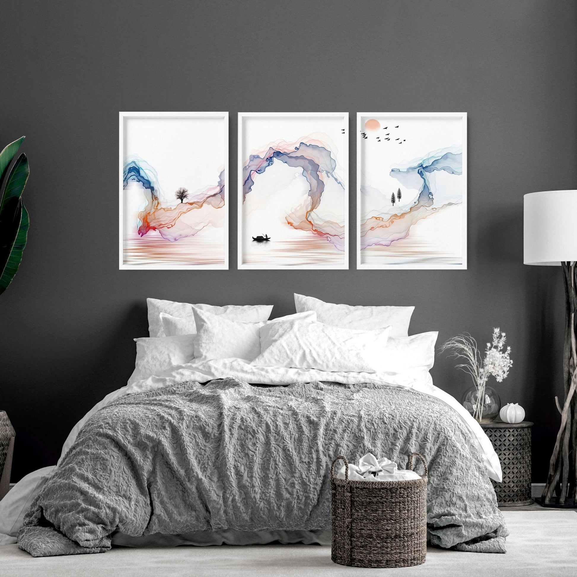 Japan gallery wall art | set of 3 wall art for bedrooms