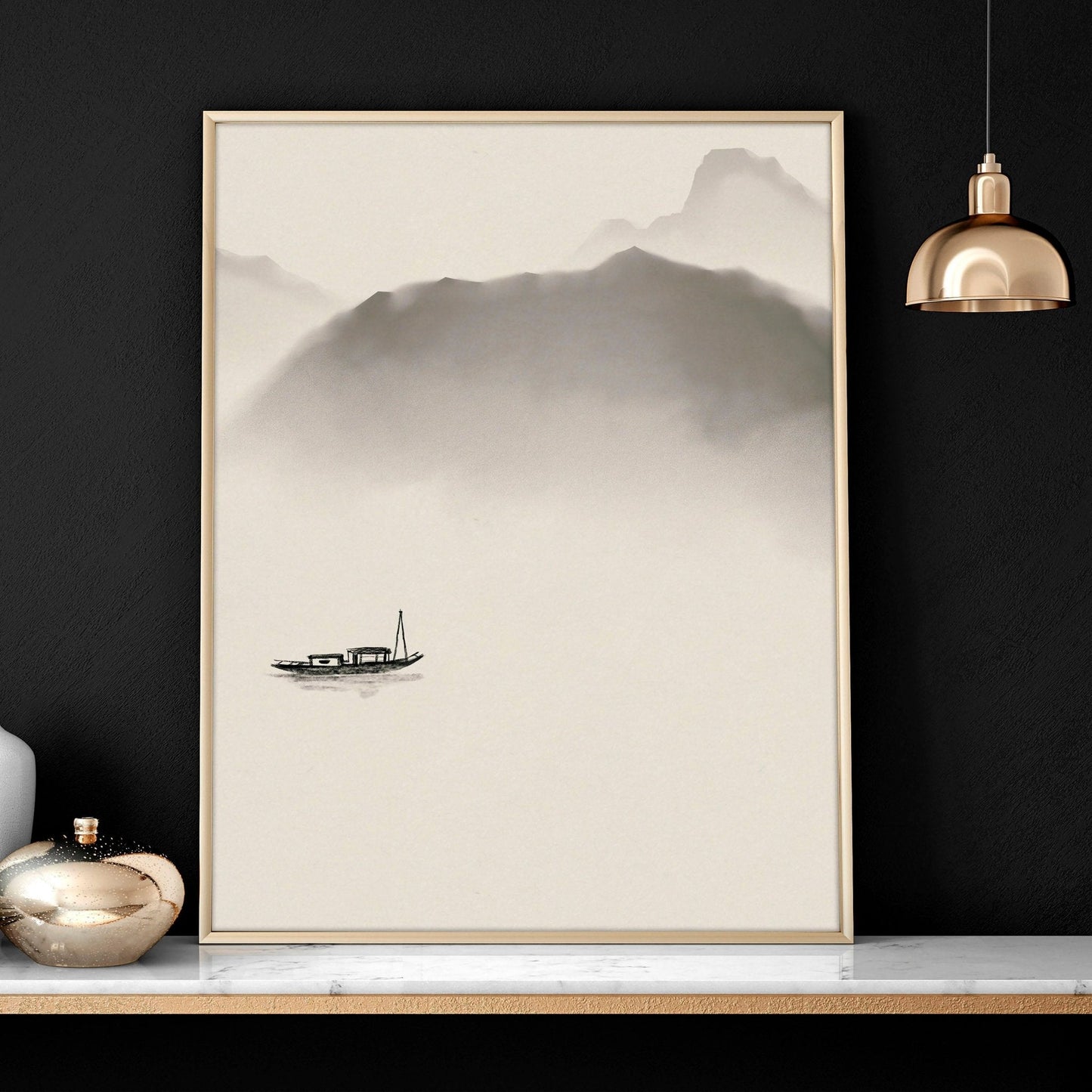 Japanese pagoda | set of 3 wall art for home office decor